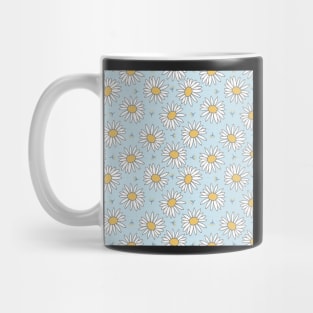 swedish daisies on light blue Mug